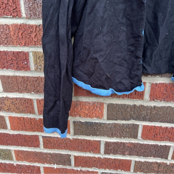 Ziva Black and Blue Hem Square Button Sweater Cardigan - Picture 2 of 5